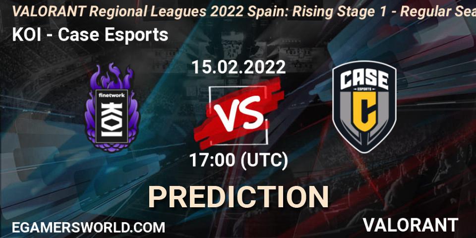 KOI - Case Esports: Maç tahminleri. 15.02.22, VALORANT, VALORANT Regional Leagues 2022 Spain: Rising Stage 1 - Regular Season