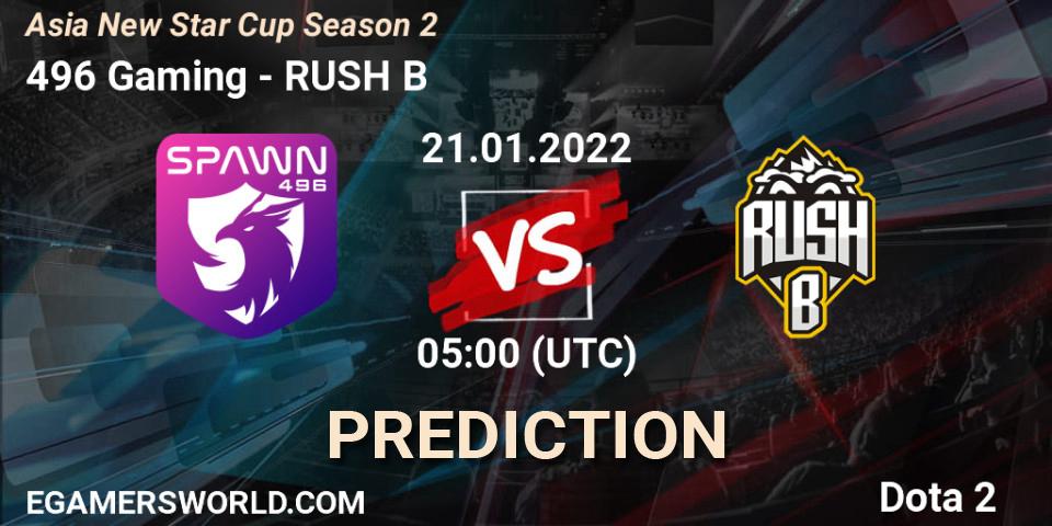 496 Gaming - RUSH B: Maç tahminleri. 21.01.2022 at 06:05, Dota 2, Asia New Star Cup Season 2