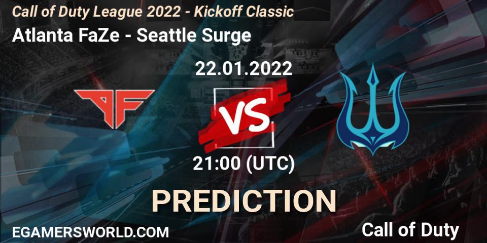 Atlanta FaZe - Seattle Surge: Maç tahminleri. 22.01.22, Call of Duty, Call of Duty League 2022 - Kickoff Classic