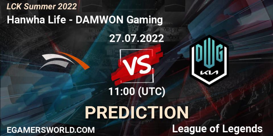 Hanwha Life - DAMWON Gaming: Maç tahminleri. 27.07.2022 at 11:00, LoL, LCK Summer 2022