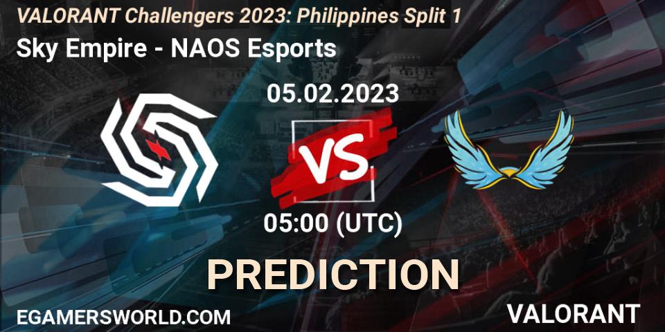 Sky Empire - NAOS Esports: Maç tahminleri. 05.02.23, VALORANT, VALORANT Challengers 2023: Philippines Split 1