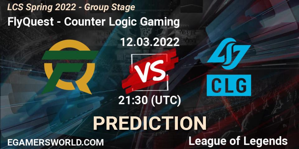 FlyQuest - Counter Logic Gaming: Maç tahminleri. 12.03.2022 at 22:30, LoL, LCS Spring 2022 - Group Stage