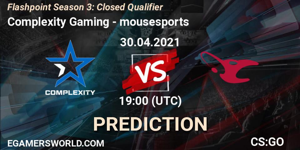Complexity Gaming - mousesports: Maç tahminleri. 30.04.2021 at 20:30, Counter-Strike (CS2), Flashpoint Season 3: Closed Qualifier