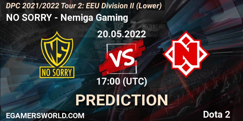 NO SORRY - Nemiga Gaming: Maç tahminleri. 20.05.2022 at 16:59, Dota 2, DPC 2021/2022 Tour 2: EEU Division II (Lower)