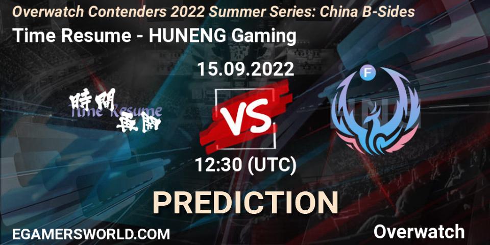 Time Resume - HUNENG Gaming: Maç tahminleri. 15.09.2022 at 11:45, Overwatch, Overwatch Contenders 2022 Summer Series: China B-Sides
