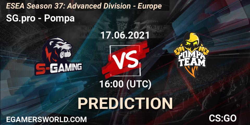 SG.pro - Pompa: Maç tahminleri. 17.06.2021 at 16:00, Counter-Strike (CS2), ESEA Season 37: Advanced Division - Europe