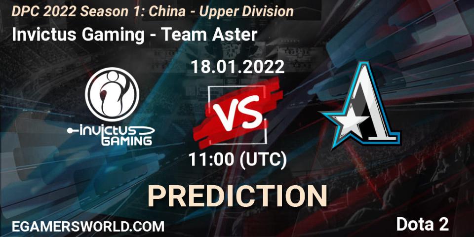 Invictus Gaming - Team Aster: Maç tahminleri. 18.01.2022 at 10:55, Dota 2, DPC 2022 Season 1: China - Upper Division