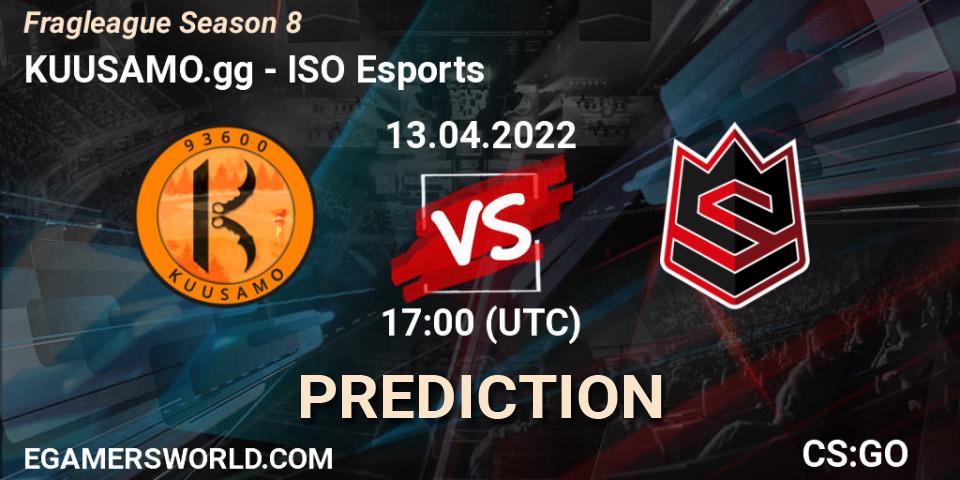 KUUSAMO.gg - ISO Esports: Maç tahminleri. 13.04.2022 at 17:00, Counter-Strike (CS2), Fragleague Season 8