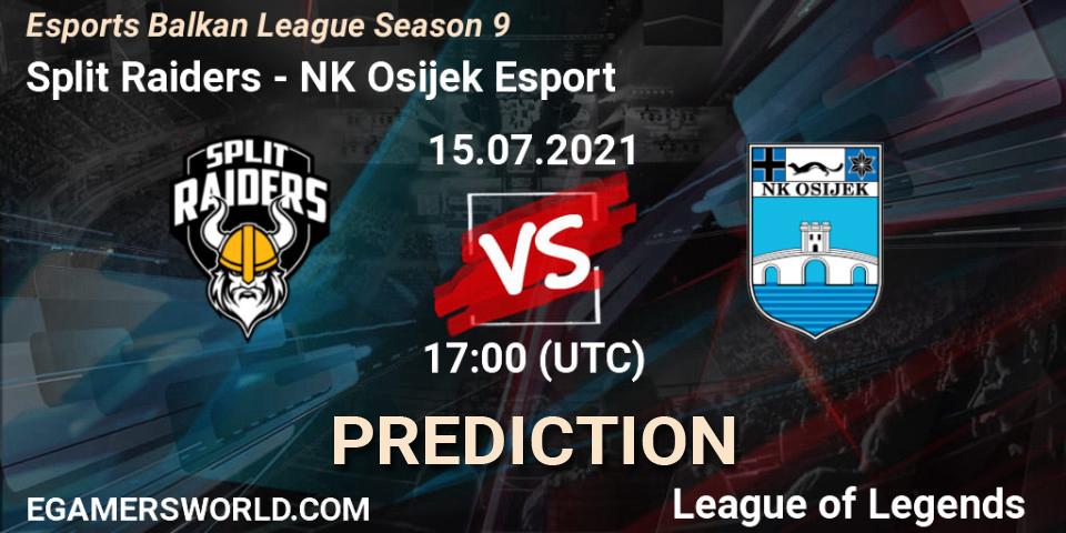 Split Raiders - NK Osijek Esport: Maç tahminleri. 15.07.2021 at 17:00, LoL, Esports Balkan League Season 9