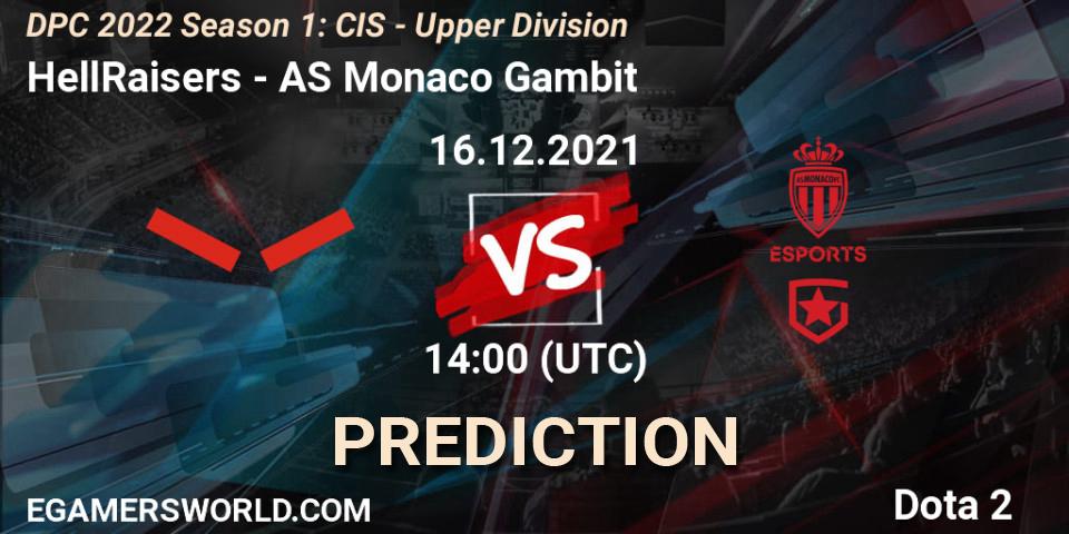 HellRaisers - AS Monaco Gambit: Maç tahminleri. 16.12.2021 at 14:57, Dota 2, DPC 2022 Season 1: CIS - Upper Division