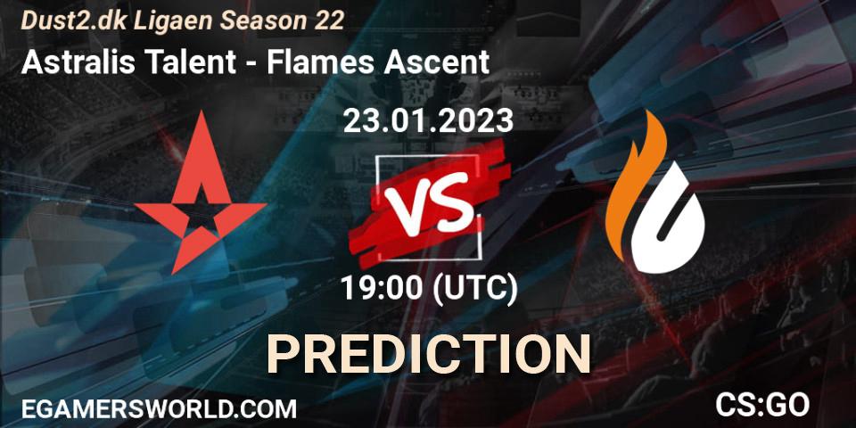 Astralis Talent - Flames Ascent: Maç tahminleri. 23.01.2023 at 19:00, Counter-Strike (CS2), Dust2.dk Ligaen Season 22