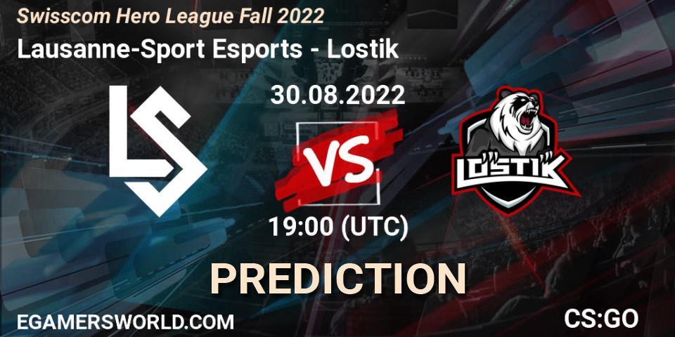 Lausanne-Sport Esports - Lostik: Maç tahminleri. 30.08.2022 at 19:00, Counter-Strike (CS2), Swisscom Hero League Fall 2022