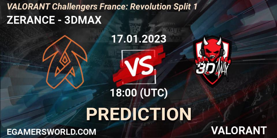 ZERANCE - 3DMAX: Maç tahminleri. 17.01.2023 at 18:30, VALORANT, VALORANT Challengers 2023 France: Revolution Split 1