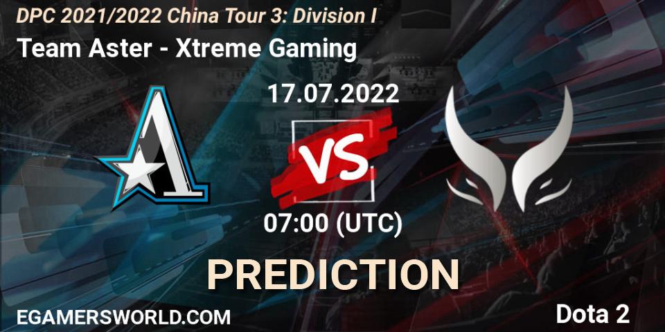 Team Aster - Xtreme Gaming: Maç tahminleri. 17.07.2022 at 07:18, Dota 2, DPC 2021/2022 China Tour 3: Division I