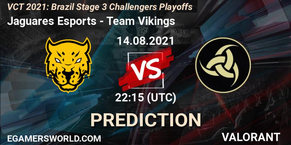 Jaguares Esports - Team Vikings: Maç tahminleri. 14.08.2021 at 23:15, VALORANT, VCT 2021: Brazil Stage 3 Challengers Playoffs