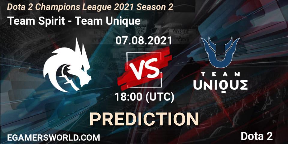 Team Spirit - Team Unique: Maç tahminleri. 07.08.2021 at 17:59, Dota 2, Dota 2 Champions League 2021 Season 2