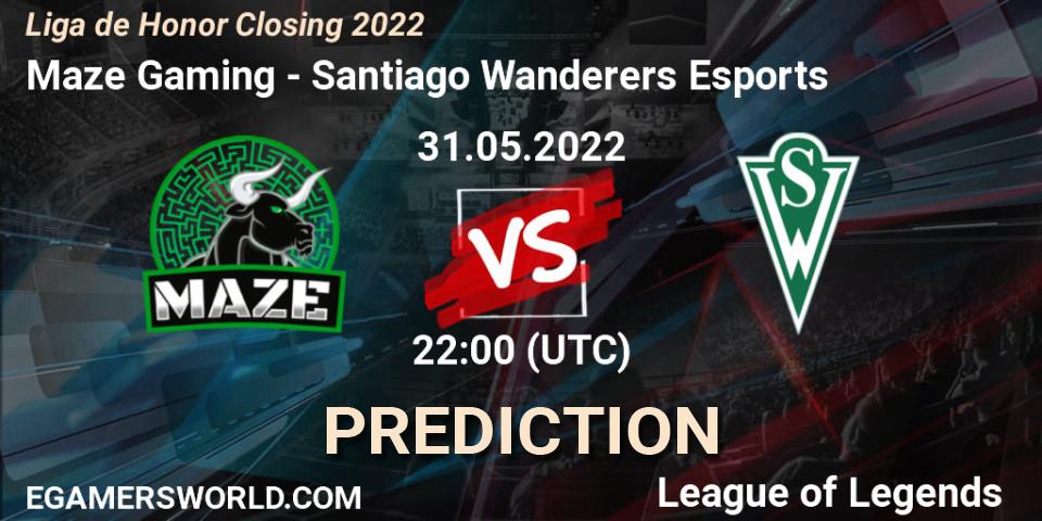 Maze Gaming - Santiago Wanderers Esports: Maç tahminleri. 31.05.2022 at 22:00, LoL, Liga de Honor Closing 2022