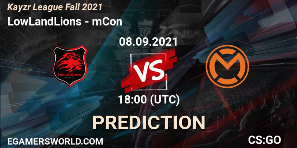 LowLandLions - mCon: Maç tahminleri. 08.09.2021 at 18:00, Counter-Strike (CS2), Kayzr League Fall 2021