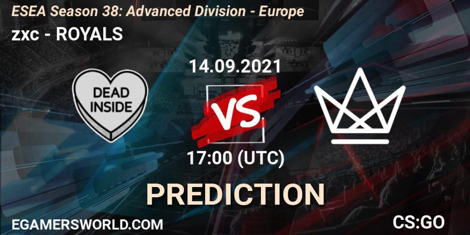 zxc - ROYALS: Maç tahminleri. 14.09.2021 at 17:00, Counter-Strike (CS2), ESEA Season 38: Advanced Division - Europe