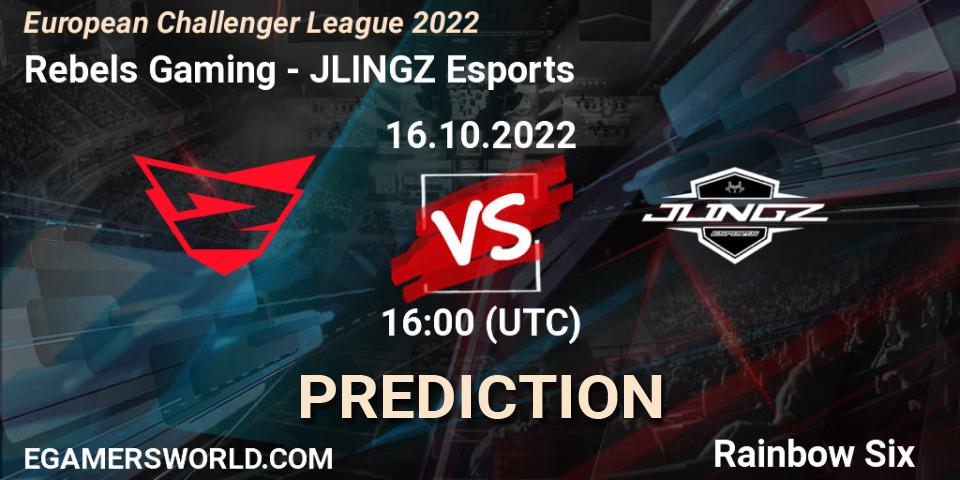 Rebels Gaming - JLINGZ Esports: Maç tahminleri. 21.10.2022 at 16:00, Rainbow Six, European Challenger League 2022