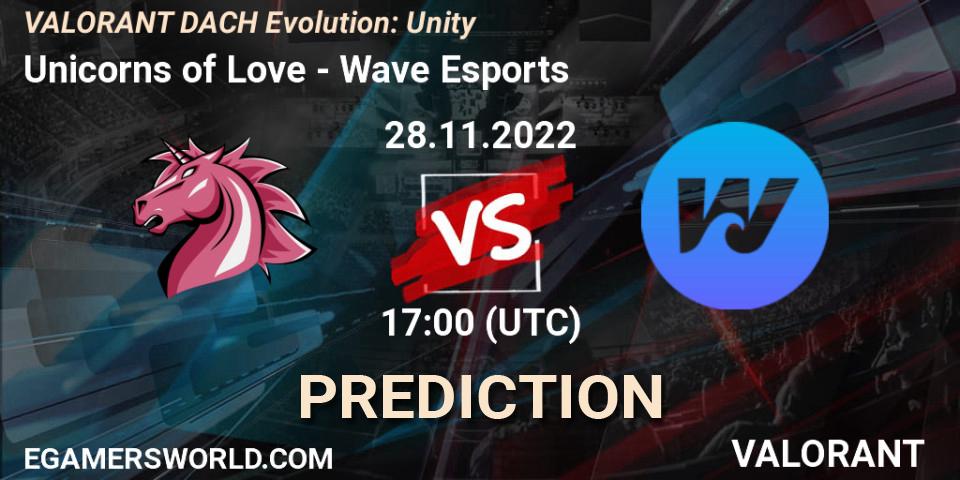 Unicorns of Love - Wave Esports: Maç tahminleri. 28.11.22, VALORANT, VALORANT DACH Evolution: Unity