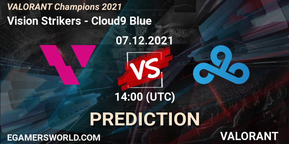 Vision Strikers - Cloud9 Blue: Maç tahminleri. 07.12.2021 at 14:00, VALORANT, VALORANT Champions 2021