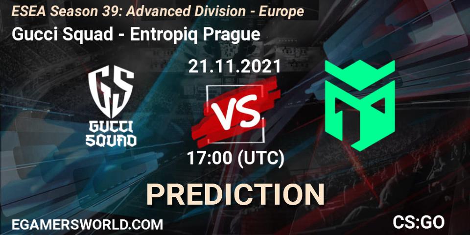 Gucci Squad - Entropiq Prague: Maç tahminleri. 21.11.2021 at 17:00, Counter-Strike (CS2), ESEA Season 39: Advanced Division - Europe