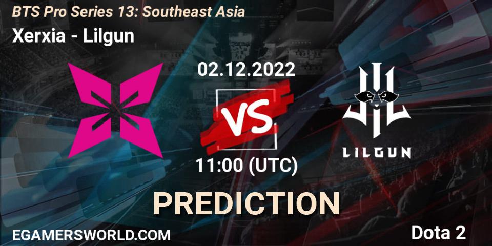 Xerxia - Lilgun: Maç tahminleri. 02.12.22, Dota 2, BTS Pro Series 13: Southeast Asia