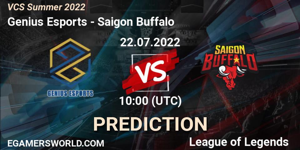 Genius Esports - Saigon Buffalo: Maç tahminleri. 22.07.2022 at 10:00, LoL, VCS Summer 2022
