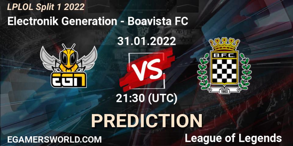 Electronik Generation - Boavista FC: Maç tahminleri. 31.01.2022 at 21:10, LoL, LPLOL Split 1 2022