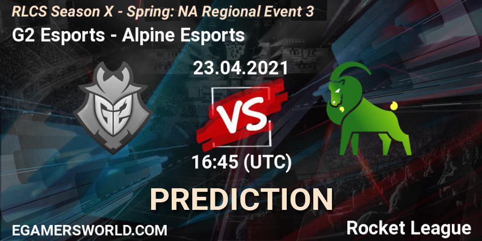 G2 Esports - Alpine Esports: Maç tahminleri. 23.04.2021 at 16:45, Rocket League, RLCS Season X - Spring: NA Regional Event 3