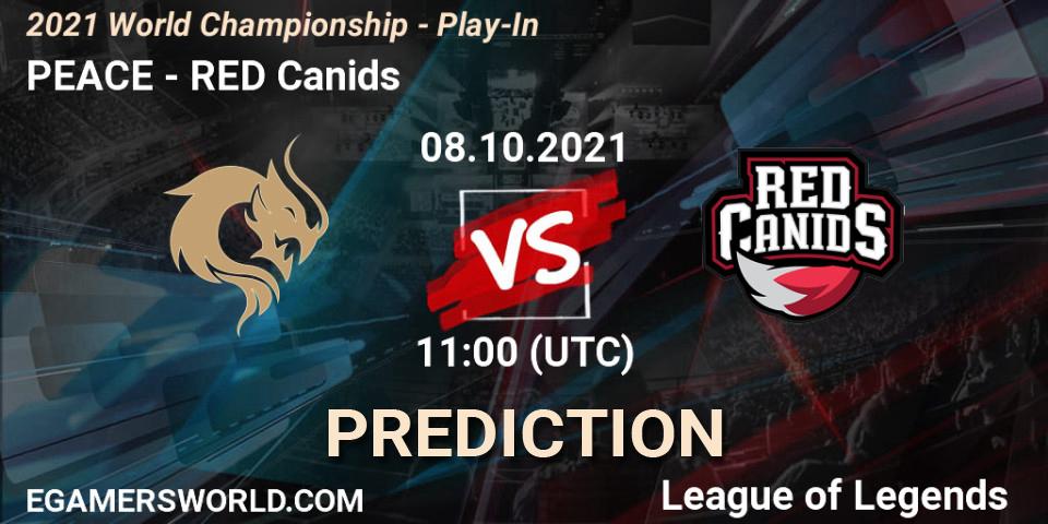 PEACE - RED Canids: Maç tahminleri. 08.10.2021 at 16:10, LoL, 2021 World Championship - Play-In
