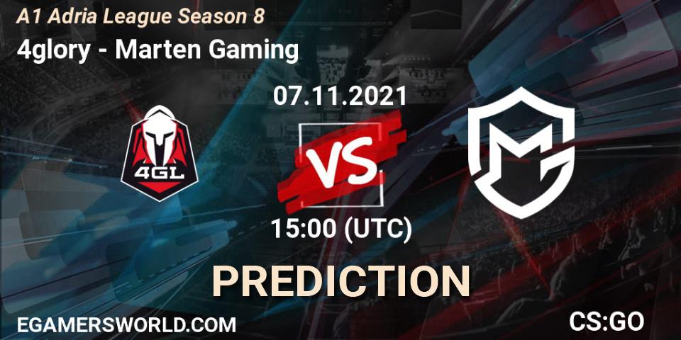 4glory - Marten Gaming: Maç tahminleri. 07.11.2021 at 15:00, Counter-Strike (CS2), A1 Adria League Season 8
