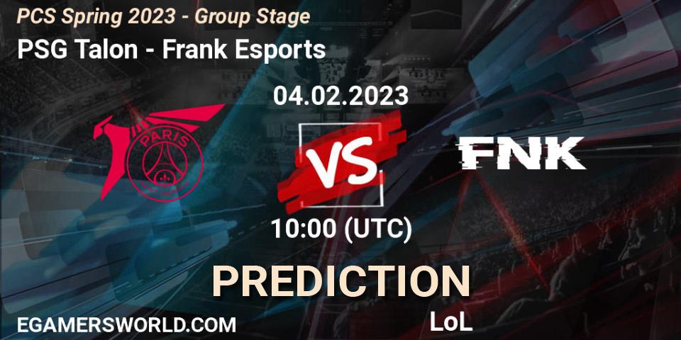 PSG Talon - Frank Esports: Maç tahminleri. 04.02.23, LoL, PCS Spring 2023 - Group Stage