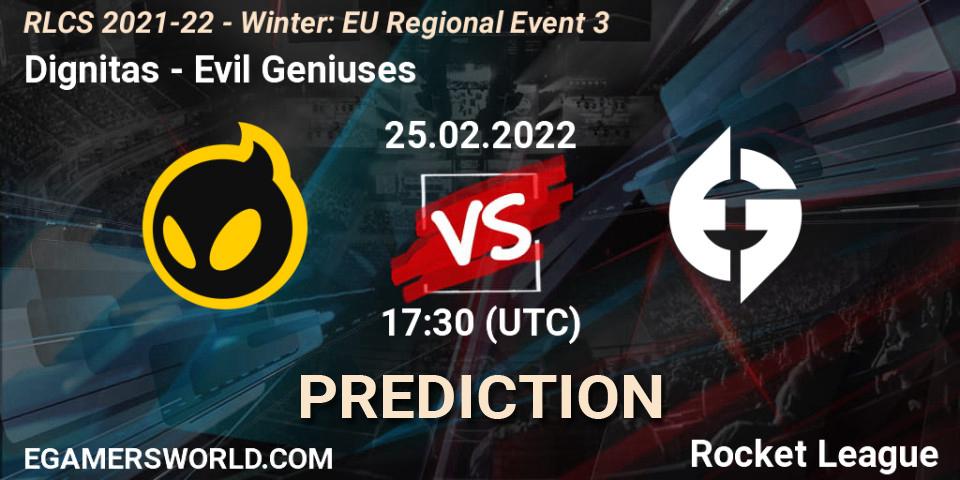 Dignitas - Evil Geniuses: Maç tahminleri. 25.02.2022 at 17:30, Rocket League, RLCS 2021-22 - Winter: EU Regional Event 3