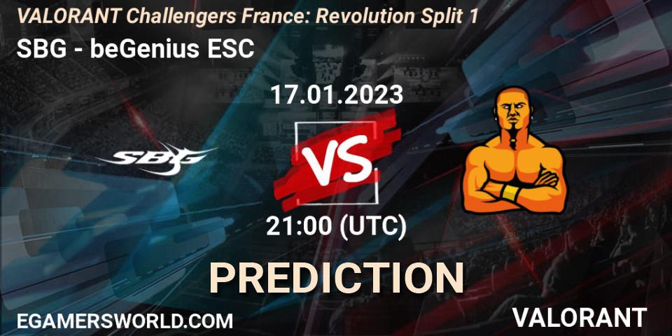 SBG - beGenius ESC: Maç tahminleri. 17.01.2023 at 21:30, VALORANT, VALORANT Challengers 2023 France: Revolution Split 1