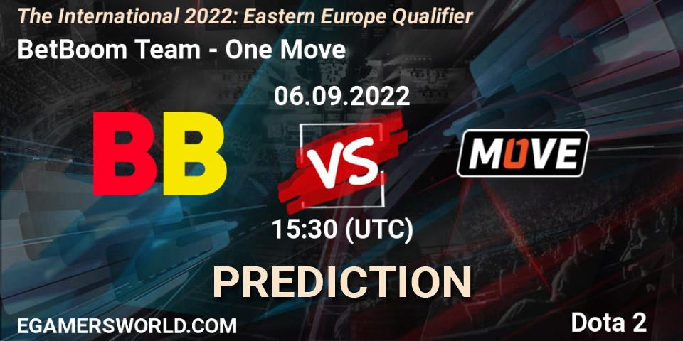 BetBoom Team - One Move: Maç tahminleri. 06.09.22, Dota 2, The International 2022: Eastern Europe Qualifier