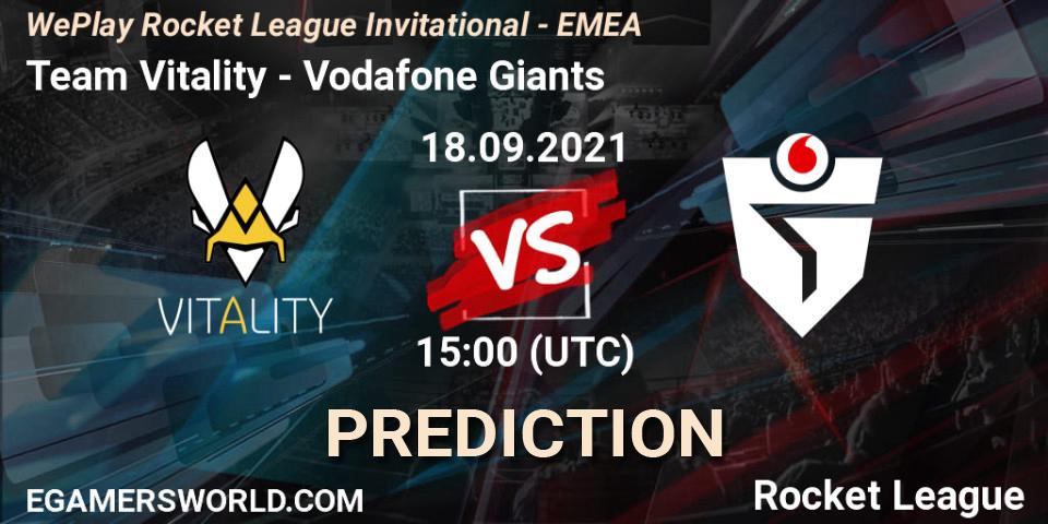 Team Vitality - Vodafone Giants: Maç tahminleri. 18.09.2021 at 15:00, Rocket League, WePlay Rocket League Invitational - EMEA