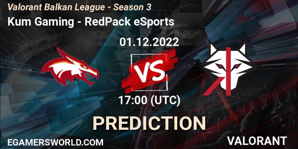 Kum Gaming - RedPack eSports: Maç tahminleri. 01.12.22, VALORANT, Valorant Balkan League - Season 3