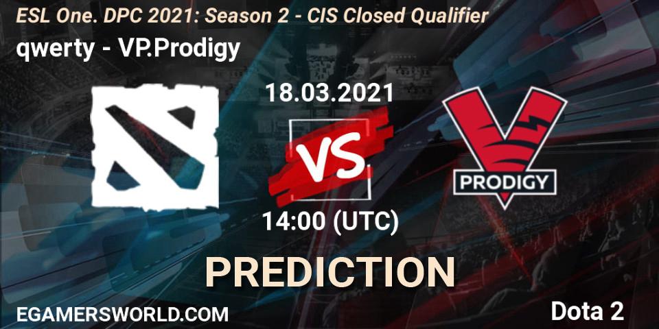 qwerty - VP.Prodigy: Maç tahminleri. 18.03.2021 at 14:26, Dota 2, ESL One. DPC 2021: Season 2 - CIS Closed Qualifier