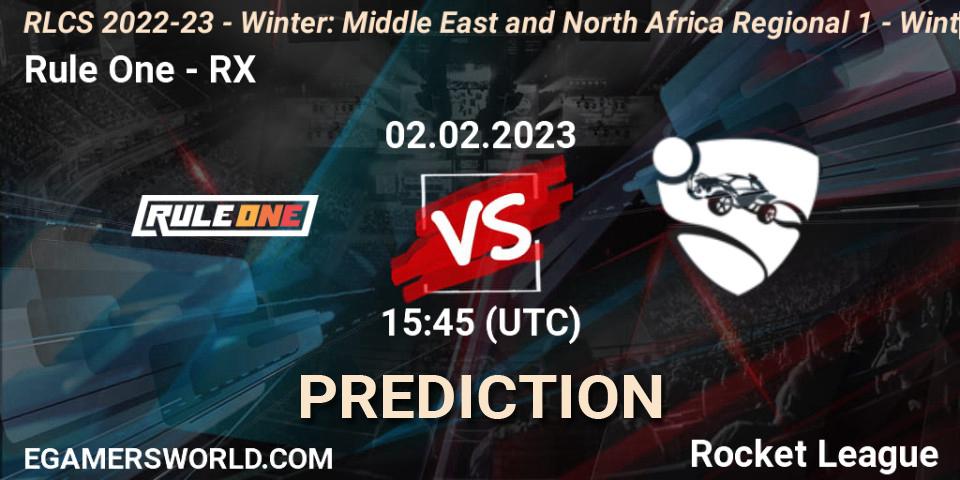 Rule One - RX: Maç tahminleri. 02.02.2023 at 15:45, Rocket League, RLCS 2022-23 - Winter: Middle East and North Africa Regional 1 - Winter Open