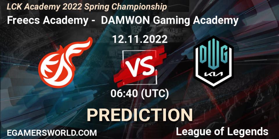 Freecs Academy - DAMWON Gaming Academy: Maç tahminleri. 12.11.2022 at 06:40, LoL, LCK Academy 2022 Spring Championship