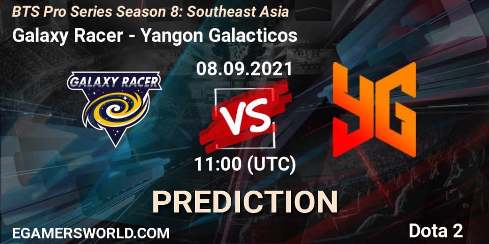 Galaxy Racer - Yangon Galacticos: Maç tahminleri. 15.09.2021 at 09:00, Dota 2, BTS Pro Series Season 8: Southeast Asia