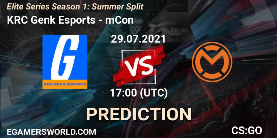 KRC Genk Esports - mCon: Maç tahminleri. 29.07.2021 at 17:00, Counter-Strike (CS2), Elite Series Season 1: Summer Split