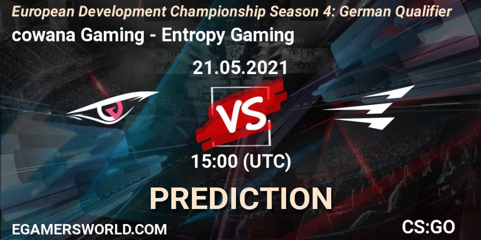 cowana Gaming - Entropy Gaming: Maç tahminleri. 21.05.21, CS2 (CS:GO), European Development Championship Season 4: German Qualifier