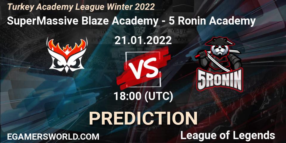 SuperMassive Blaze Academy - 5 Ronin Academy: Maç tahminleri. 21.01.2022 at 18:00, LoL, Turkey Academy League Winter 2022