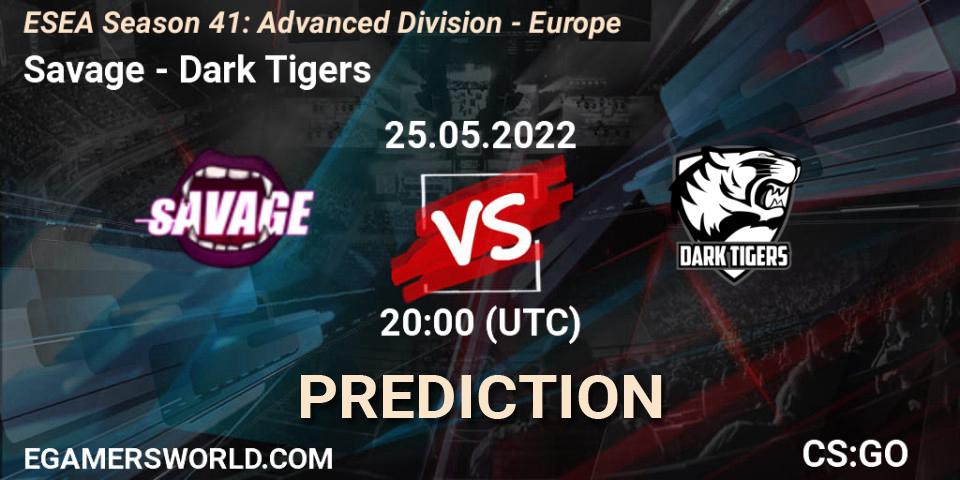 Savage - Dark Tigers: Maç tahminleri. 01.06.2022 at 18:00, Counter-Strike (CS2), ESEA Season 41: Advanced Division - Europe