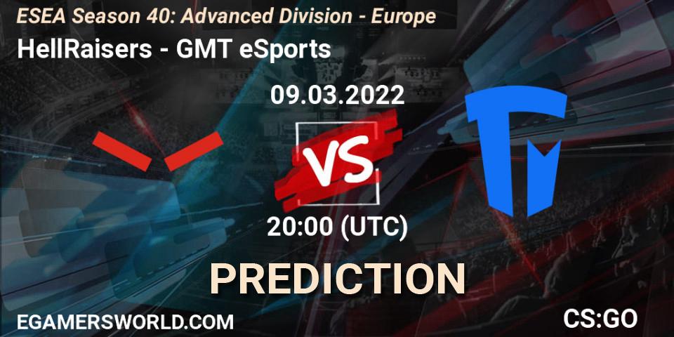 HellRaisers - GMT eSports: Maç tahminleri. 09.03.2022 at 20:00, Counter-Strike (CS2), ESEA Season 40: Advanced Division - Europe