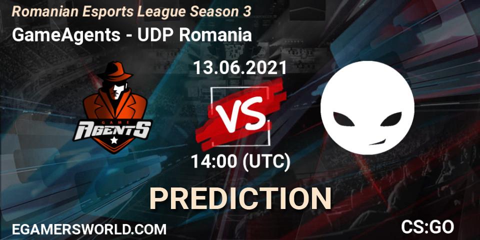 GameAgents - UDP Romania: Maç tahminleri. 13.06.2021 at 14:00, Counter-Strike (CS2), Romanian Esports League Season 3