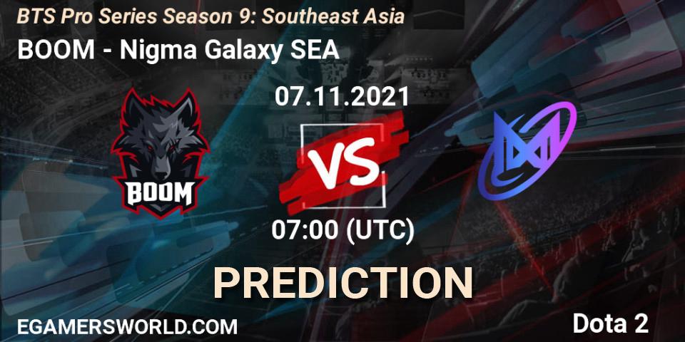 BOOM - Nigma Galaxy SEA: Maç tahminleri. 07.11.2021 at 07:00, Dota 2, BTS Pro Series Season 9: Southeast Asia